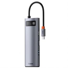Хаб Baseus Metal Gleam 8-in-1 Серый