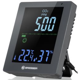 Гигрометр Bresser Air Quality Smile с датчиком CO2, черный