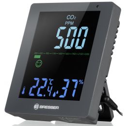 Гигрометр Bresser Air Quality Smile с датчиком CO2, серый