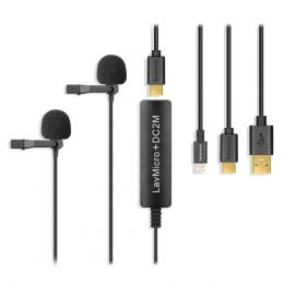 Микрофон Saramonic LavMicro+ DC2M петличный двойной, разъем Lighting, USB-C, USB-A