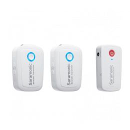 Беспроводной микрофон Saramonic Blink500 B2W (TX+TX+RX) приемник + 2 передатчика, 3,5мм белый