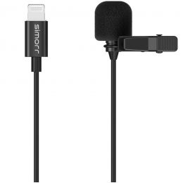 Микрофон петличный simorr wave l3 Lightning Чёрный