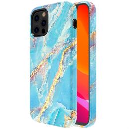 Чехол Kingxbar Marble для iPhone 12 Pro Max Голубой