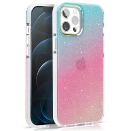 Чехол Kingxbar Ombre для iPhone 12 Pro Max Синий и Розовый