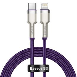 Кабель Baseus Cafule Metal Type-C - Lightning PD 20W 1м Фиолетовый