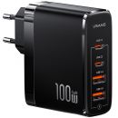 Сетевой адаптер USAMS US-CC145 T44 100W GaN Чёрный
