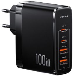 Сетевой адаптер USAMS US-CC145 T44 100W GaN Чёрный