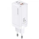 Сетевой адаптер USAMS US-CC110 T33 65W GaN Белый