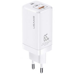 Сетевой адаптер USAMS US-CC110 T33 65W GaN Белый