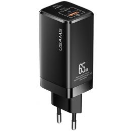 Сетевой адаптер USAMS US-CC110 T33 65W GaN Чёрный