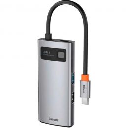 Хаб Baseus Metal Gleam 4-in-1 Серый