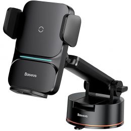 Автодержатель с беспроводной зарядкой Baseus Wisdom 15W (Suction base) Чёрный