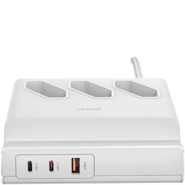 Сетевой адаптер - подставка Usams US-CC160 P1 65W Белый