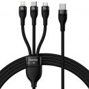 Кабель Baseus Flash Ⅱ One-for-three Type-C - M+L+C 100W 1.5м Чёрный