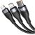 Кабель Baseus Flash Ⅱ One-for-three Type-C - M+L+C 100W 1.5м Синий