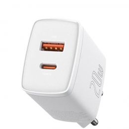 Сетевой адаптер Baseus Compact Quick Charger U+C 20W Белый