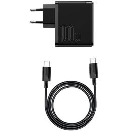 Сетевой адаптер Baseus GaN2 1C 100W + кабель Type-C Чёрный