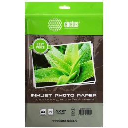 Фотобумага для струйной печати Cactus CS-GA418050ED A4 180 г/м2 глянцевая Белая (50л)