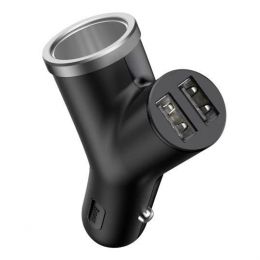 Автомобильное зарядное устройство двойное Baseus Y-Type Dual USB Чёрная