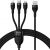 Кабель Baseus Flash Ⅱ One-for-three USB - M+L+C 100W 1.2м Чёрный