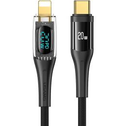 Кабель USAMS US-SJ588 Shadow Type-C - Lightning PD 20W 1.2м Чёрный