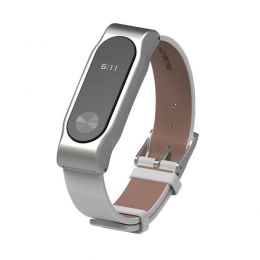 Ремешок кожаный для MiBand 2 Белый