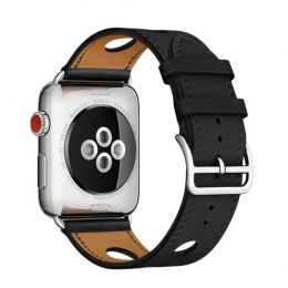 Ремешок кожаный HM Style Rallye для Apple Watch 38/40 мм Черный