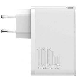 Сетевой адаптер Baseus GaN5 Pro C+U 100W Белый (+ кабель Type-C 1м)