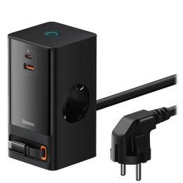 Сетевой адаптер Baseus PowerCombo Retractable-C 65W Чёрный