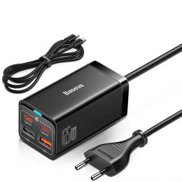 Сетевой адаптер Baseus GaN3 Pro 65W Чёрный (+ кабель Type-C 100W 1м)
