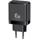 Сетевой адаптер USAMS US-CC178 T58 45W GaN Чёрный