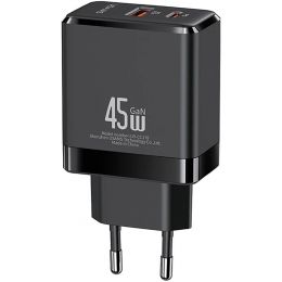 Сетевой адаптер USAMS US-CC178 T58 45W GaN Чёрный