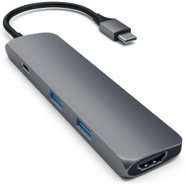 Хаб Satechi Slim Aluminum Multi-Port Adapter Type-C/2хUSB 3.0/ HDMI 4K Серый
