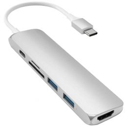 Хаб Satechi Type-C Slim Multiport Adapter V2 Серебро
