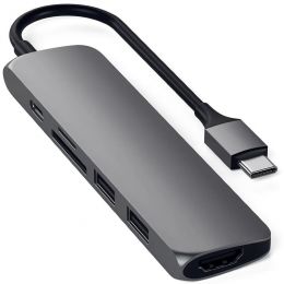 Хаб Satechi Type-C Slim Multiport Adapter V2 Серый