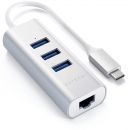 Хаб Satechi Type-C 2-IN-1 USB HUB With Ethernet Серебро