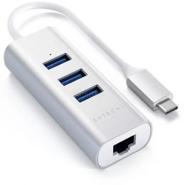 Хаб Satechi Type-C 2-IN-1 USB HUB With Ethernet Серебро