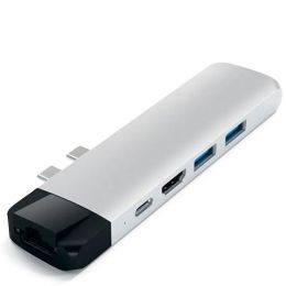 Хаб Satechi Aluminum Pro Hub with Ethernet Серебро