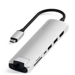 Хаб Satechi Type-C Slim Multiport with Ethernet Adapter Серебро