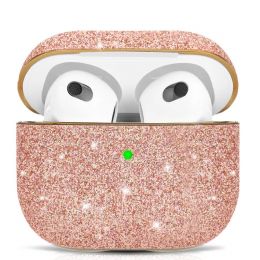 Чехол PQY Bling для Airpods 3 Розовое золото