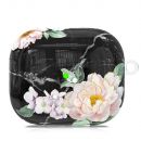 Чехол PQY Marble для Apple AirPods 3 Чёрный с цветами