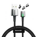 Кабель Baseus Zinc Magnetic Cable Kit (Lightning+Type-C+microUSB) 1м Чёрный