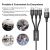 Кабель тройной Baseus Halo 3-in-1 Micro USB+Lightning+Type-C 3.5A 1.2м Красный