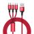 Кабель тройной Baseus Halo 3-in-1 Micro USB+Lightning+Type-C 3.5A 1.2м Красный