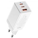 Сетевой адаптер Baseus GaN3 Pro 2C+U 65W Белый (+кабель Type-C 1м)