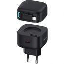 Сетевой адаптер Usams US-CC209 XMF PD35W GaN с телескопическим кабелем Lightning Чёрный