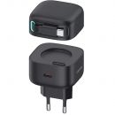 Сетевой адаптер Usams US-CC202 XMF PD35W GaN с телескопическим кабелем Type-C Чёрный