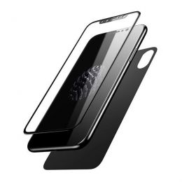 Переднее + заднее стекло Baseus Glass Film Set для iPhone X Черные