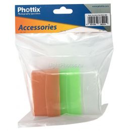 Комплект трех цветных диффузоров Phottix для вспышки 430EX
