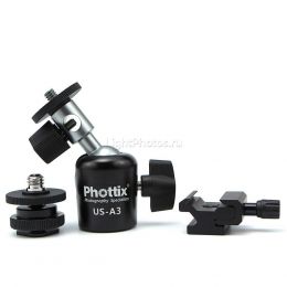Поворотная стойка Phottix для вспышки и зонта-отражателя A3